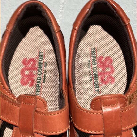 SAS Roamer womens brown leather velcro strap loafers size 7.5W B16B - Picture 5 of 9